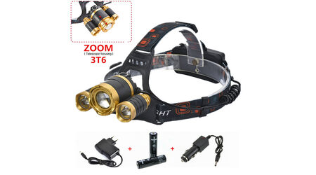 Светодиодный налобный фонарь Boruit HL-006 (Cree XML T6 + 2 Q5) 2200 люмен