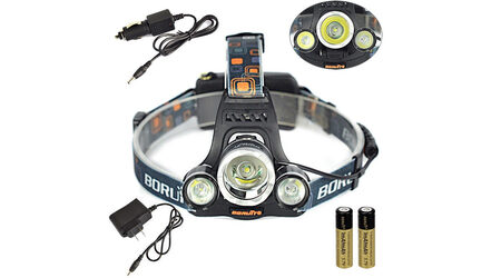 купите Светодиодный налобный фонарь Boruit HL-720 (Cree XML T6 + 2 Q5) 2200 люмен в Самаре