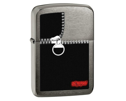 Купите зажигалку Zippo 28326 Zipped Black Ice (тонированная цирконием крупнозернистая шлифовка хрома, рисунок замка-молнии) в интернет-магазине