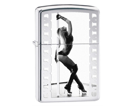 Купите зажигалку Zippo 28448 Stripper Pole High Polish Chrome (зеркальный хром, фото девушки у стрип-шеста) в интернет-магазине