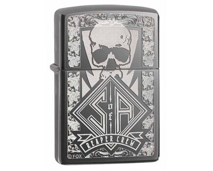 Купите зажигалку Zippo 28757 Sons of Anarchy Reaper Crew Black Ice (тонированный цирконием зеркальный хром, гравировка черепа) в интернет-магазине